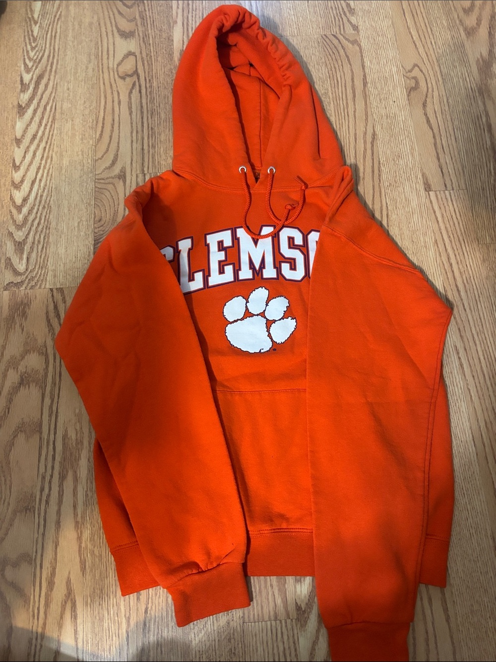 Clemson Orange Pullover Hoodie with Paw Logo